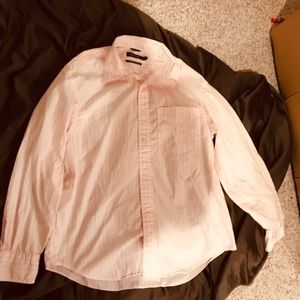 Light pink striped Nautica button down women top